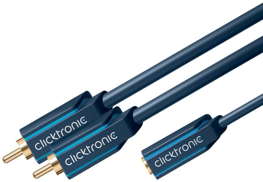 Перехідник аудіо Jack 3.5mm 3pin-RCAx2 F/M ClickTronic (75.07.0493) 0.1m Casual D=3.9mm 42xWires 75.07.0493 фото