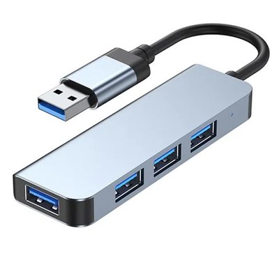 Перехідник обладнання USB3.0 A 1x4 (HUB) Lucom (84.00.7083) Pas Aluminum 84.00.7083 фото