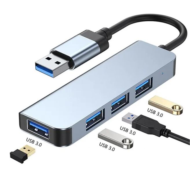 Перехідник обладнання USB3.0 A 1x4 (HUB) Lucom (84.00.7083) Pas Aluminum 84.00.7083 фото