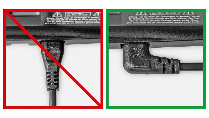 Кабель живлення пристроїв IEC(EuroPlug)-(C7)Euro8 M/M 3.0m Lucom (25.02.5102) 90°вниз/90°вбік 2x0.75mm мідь 25.02.5102 фото